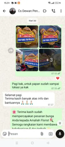 Testimonial Papan Bunga Pernikahan gunungdatar